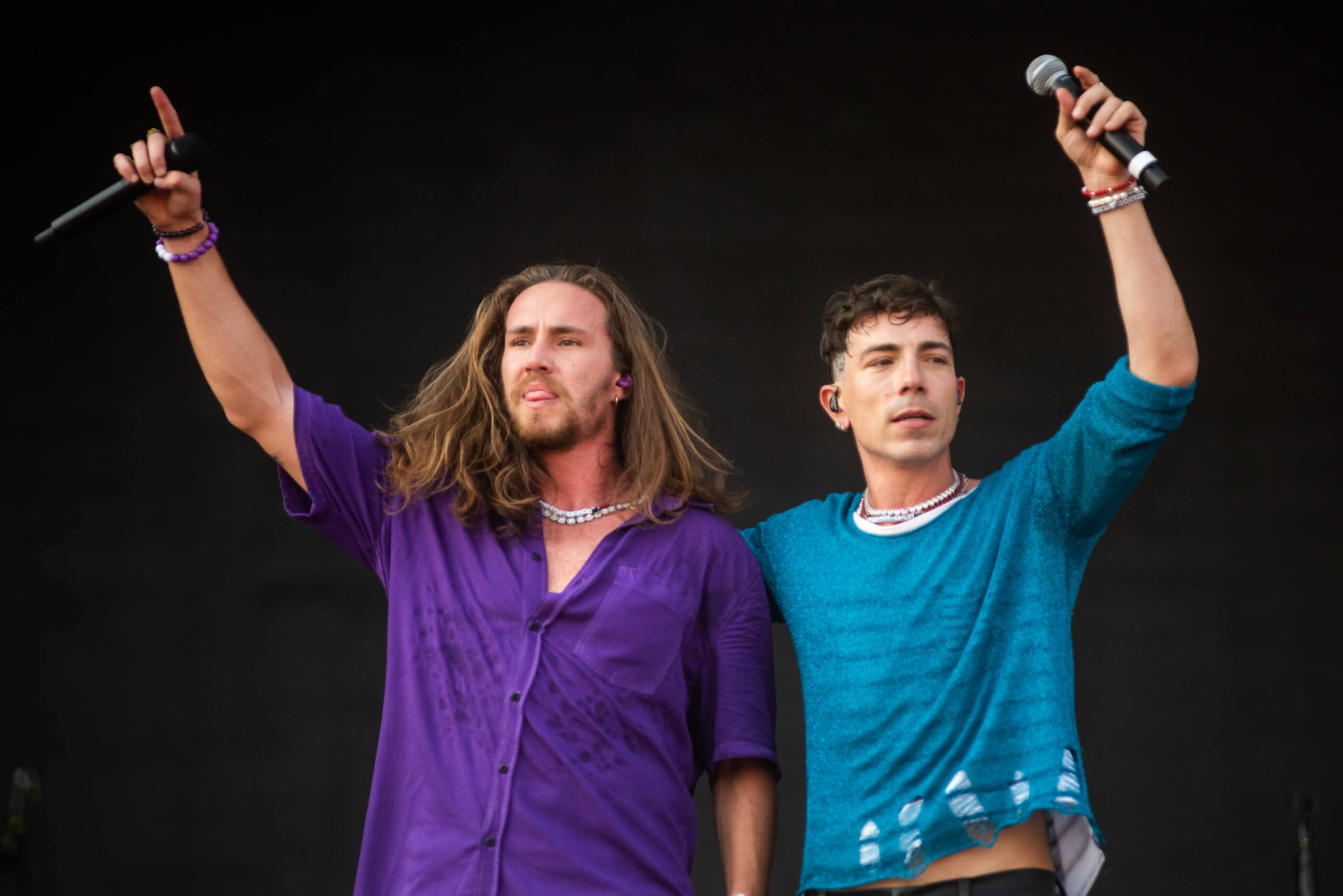 Vitor Kley e Di Ferrero no Rock in Rio 2022. Crédito: Rafael Beck